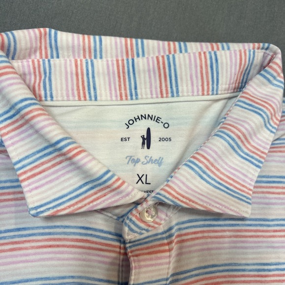 Johnnie-O Top Shelf Pink Short Sleeve Polo Shirt Men's XL Golf Performance - Picture 2 of 10